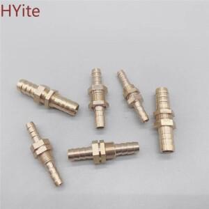 ID 파이프 6 8 10 12 14 16mm 호스 바브 벌크헤드 황동 가시 튜브 피팅 커플러 커넥터 어댑터 연료 가스