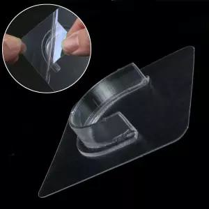 무타공 접착식 클리어 봉 지지대 벽걸이 홀더 스틱 수납 액세서리