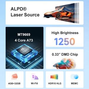 당베이 D5X 프로 고휘도 풀HD 저청색광 시력보호 레이저 TV 벽면 스크린 홈시어터