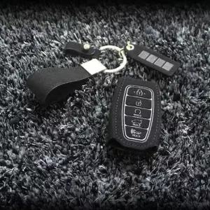 자동차키링 현대 팰리세이드 차량 샤무드 가죽 키케이스 키링