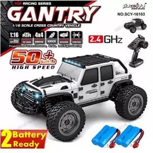 RC카 50 80KMH Rc 차량용 116 오프 드리프트 4WD LED 24G 방수 몬스터 트럭 성인