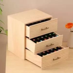 에센셜 오일 보관상자 90칸 보관 홀더 아로마 우드 정리함