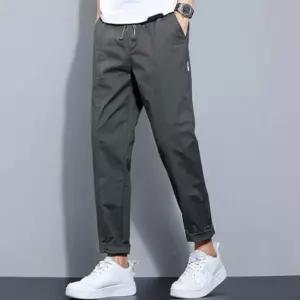 [셀러에이드]배기바지 남성크롭팬츠 캐주얼긴바지 허리밴딩 롤업