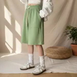 [다잇템] 여성 코튼 고무줄 넓은 쭈리 소프트 반바지