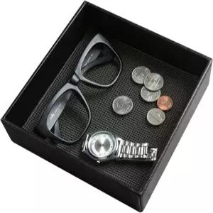 손가락 스크레이퍼 매트가 있는 JACKCube 디자인 발렛 트레이 동전 열쇠 안경 주얼리 시계 정리에