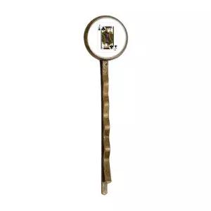 클럽 J 플레이 카드 패턴 레트로 메탈 헤어 바비 핀 헤드웨어