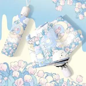 [골드스마일]양산 비옷 자동양우산 소녀디자인양산 소녀 미니 휴대용3단우산