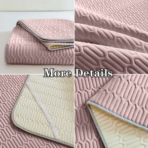 새로운 라텍스 피티드 시트, 네 모서리에 탄성 밴드가 있는 쿨링 원단 침대 패드, 여름 매트리스 커버, 미