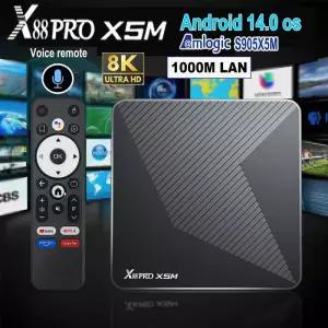 셋톱박스 X88 PRO X5M 안드로이드 14 TV 박스 Amlogic S905X5M HD 8k 24G 5G Wifi6 BT50 1000M 랜 3D
