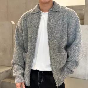 [옷자락]남자 덤블 더블포켓 FW 카라넥 집업가디건 울니트 자켓