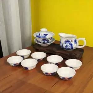 찻잔세트다도 전통 찻잔8개 다기세트 청화백자 녹차잔