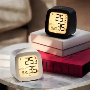 젠박스 디지털 온습도계 실내 신생아 온도 습도 스마트 알람 시계 블랙/화이트