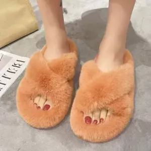 인기상품 꼬임 털슬리퍼 겨울 방한슬리퍼 가정용 거실 실내화 [WFK74XK_260406]