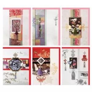 [문구/오피스] 6P 선물 연하장 봉투 편지 인테리어 메시지 서화 카드