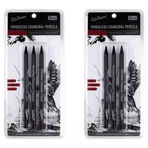 신보웬 블랙드로잉 목탄펜슬 3종 x 2p 세트 블랙 1세트