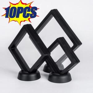 10/1PCS 동전 디스플레이 스탠드 7*7cm 블랙 박스 기념 프레임 선물 장식 다기능 표시 홀더