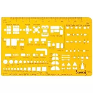 [문구] 산키스 가구형판 NO.502 템플레이트 템플릿 템플렛