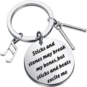 SEIRAA 드럼 키체인 키트 선물 스틱과 비트 익사이팅 미 드러머 음악 밴드 퍼커션 주얼리