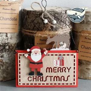 크리스마스 우드장식 산타 모양 현관 포토 트리만들기