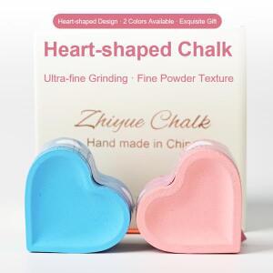 당구 초크 로맨틱 하트 모양 파우더 핑크 블루 색상 용