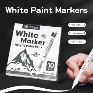 3/10개입 화이트 페인트 펜  팁 아크릴 마커 세트 유리 캔버스 나무 가죽 세라믹 페인팅용 호환 직접 액체