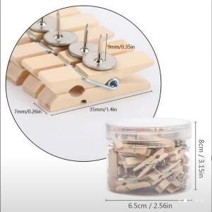 30개 색상 혼합 로그 네일 클립 3.5cm 코르크 보드  핀 나무 메시지  홀더 핀 가정 사무실 용품