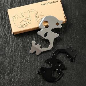 다기능 휴대용 호환 스테인레스 스틸 도구 카라비너 카드 야외 생존 캠핑 호환 액세서리 올인원