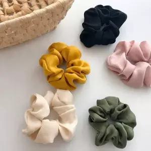 프렌치쉬폰곱창끈 곱창 머리끈 올림 머리 헤어 집게핀