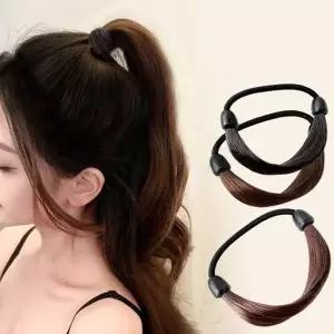 인조모 헤어끈 포니테일 볼륨 헤어밴드 가발 머리끈
