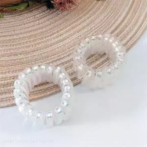 투명 지그재그 스프링 헤어 머리끈