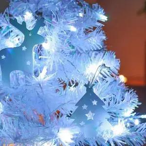 50구 투명선 피켓 LED 백색전구 5m 건전지 크리스마스