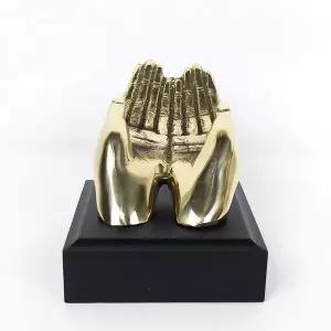 수공예 황동 손명함꽃이 조각상 장식품 인테리어 소품