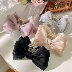 왕리본 유럽 감성 헤어 집게 핀