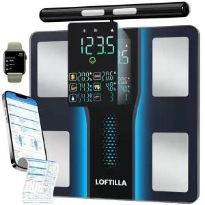 체중을 위한 로필라 스마트 체중계 BMI 체지방 근육량을 갖춘 8전극 블루투스 욕실 50개 이상의 전신 구성