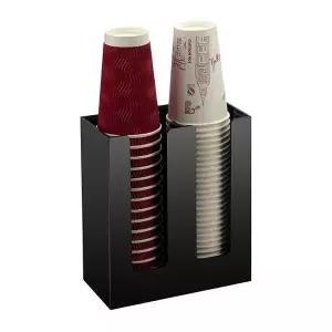 탕비실 종이컵 보관함 보관용기 컵정리 컵홀더 2구 블랙