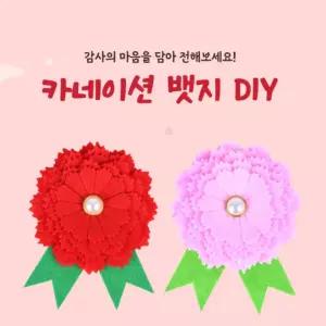 카네이션 뱃지 DIY 만들기 부직포 스승의날 선물 놀이 DIY키트 어버이날 집콕놀이 부모님 브로치 마리셀러