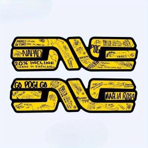 2개입 휠 포스트 핸들 스티커 - 로드 바이크 카본 파이버 데칼 스타 아트 프론트 전면 포크 장식 배터리