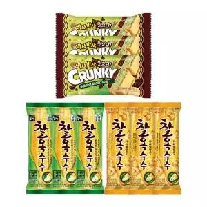 크런키 모나카 두바이st 피스타치오맛x3+찰옥수수x3+찰옥수수카라...