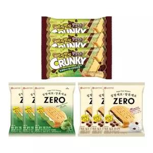 크런키 모나카 두바이st 피스타치오맛x3+제로밀크모나카x3+제로말...