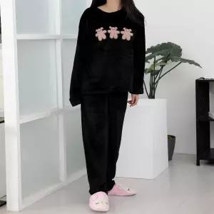 할머니속 쿠키베어 커플 추운 집에서입는반 여성 실크 세트 [m9A0908]