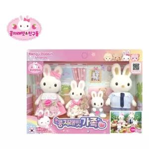 행복한 콩지래빗 컬랙션 인형 완구 역활 어린이 아이 미니 가족 [mFG3W5K]
