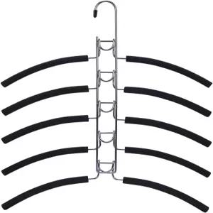 네이처 스마일 노 어깨 범프 여러 스웨터 코트 옷걸이 다층 공간 절약 T 셔츠 블라우스 랙블랙 색상 4팩
