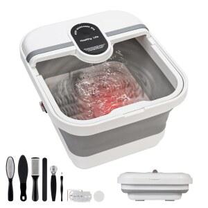 접이식 스파 목욕 마사지기 키트 청소용 몸을 기포 페디큐어 버킷 온도 발에 손잡이가 마사지 롤러 욕조 있는 제어 담그는