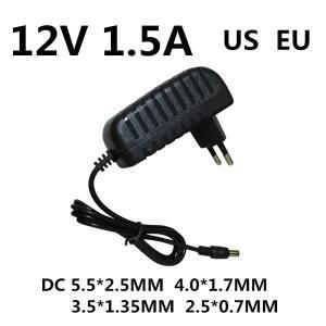 전원 어댑터 DC 12V 1.5A AC 100-240V 변환기 1500mA 충전기 공급 장치 유럽과 미국 플러그 검정색 5.52.5M