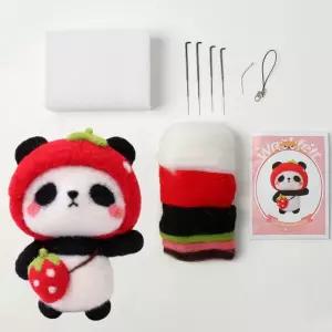 (딸기팬더) DIY 동물 친구 양모 펠트 키트/인형/만들기/공예/세트/팰트/니들/패키지/재료/방과후/학교/취미