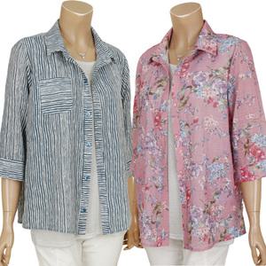 엄마옷 가디건 조끼 쉬폰 망사 블라우스 여름 중년여성 할머니옷 빅사이즈 주름 플리츠 60대 70대 80대