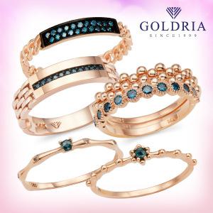 [골드리아] 14k 컬러다이아 반지/246000원~/싱글링/여성금반지/블루다이아/꼬냑다이아/러프다이아/선물