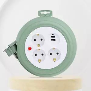 러그박스 원형 3구+2구usb 3M 민트 멀티탭 릴선 /캠핑 전기릴선/ 전선릴