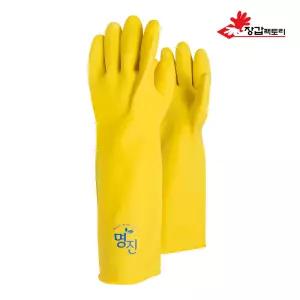 명진공업용 고무장갑 황 10호 10켤레 산업용 농업용 세차