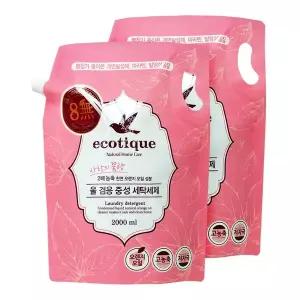 [에코띠끄]울겸용 고농축 액체 중성 친환경 세탁세제 리필 2L x 2